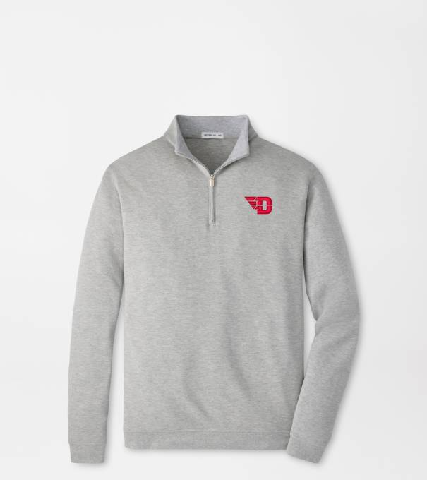 University of Dayton Crown Comfort Quarter-Zip Pullover in Light Grey