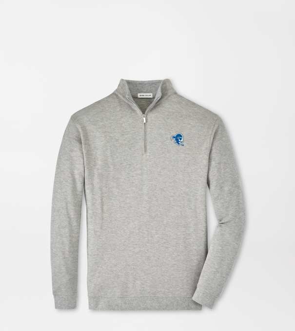 Seton Hall Crown Comfort Quarter-Zip Pullover in Light Grey
