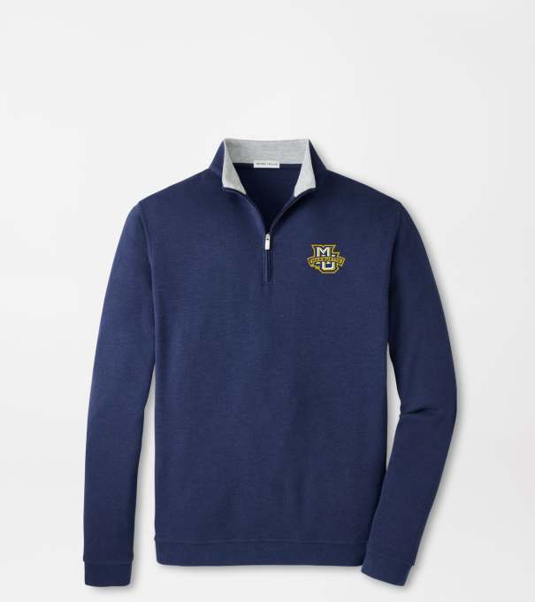 Marquette Crown Comfort Quarter-Zip Pullover in Navy