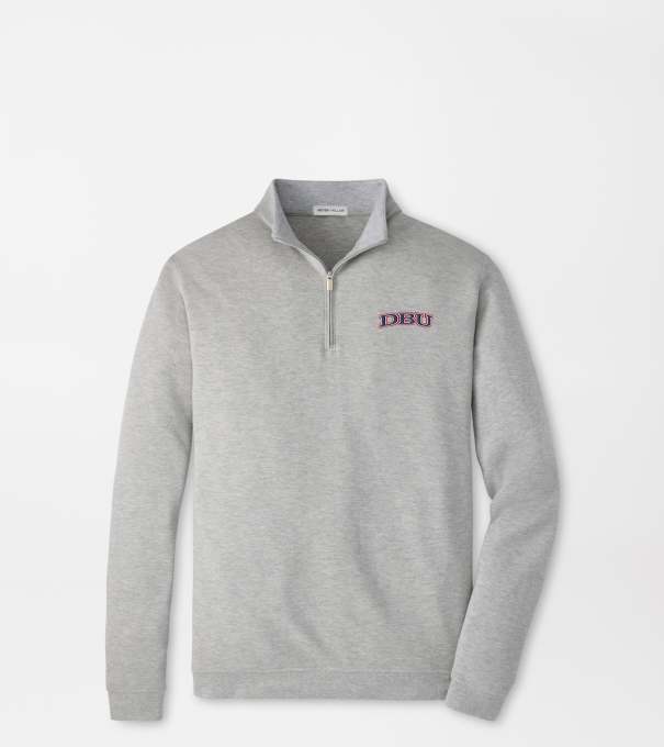 Dallas Baptist University Crown Comfort Quarter-Zip Pullover in Light Grey