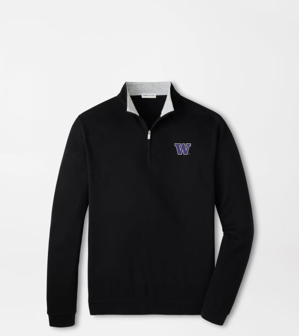 Washington Crown Comfort Quarter-Zip Pullover in Black