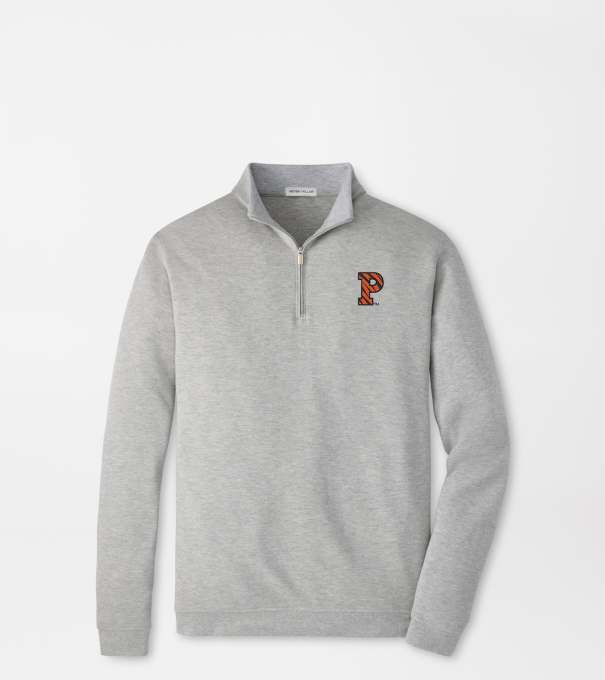 Princeton Tigers Crown Comfort Quarter-Zip Pullover in Light Grey