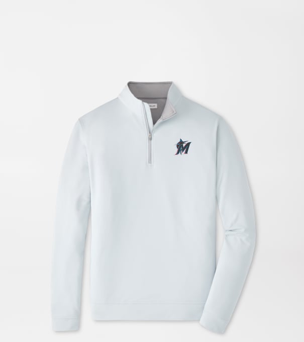 Miami Marlins Perth Performance Quarter-Zip in British Grey