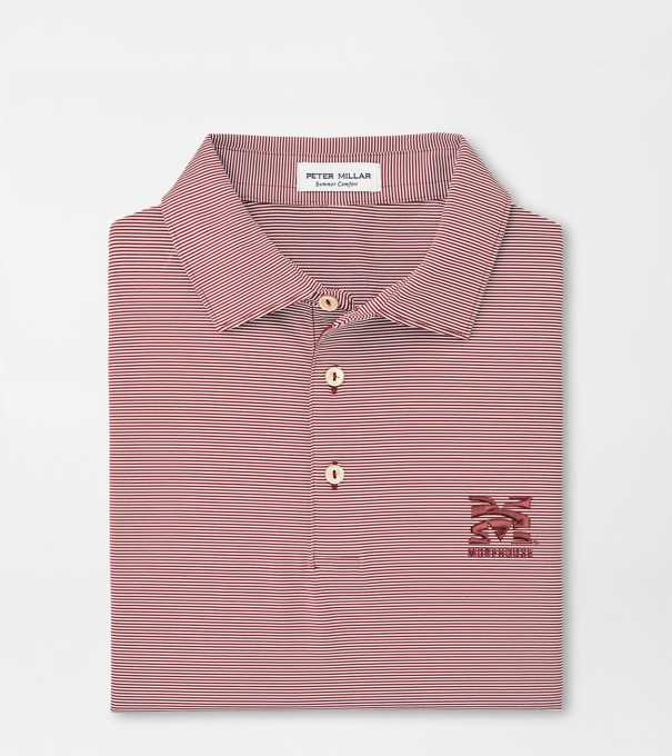 Morehouse College Jubilee Stripe Performance Polo in Maroon2