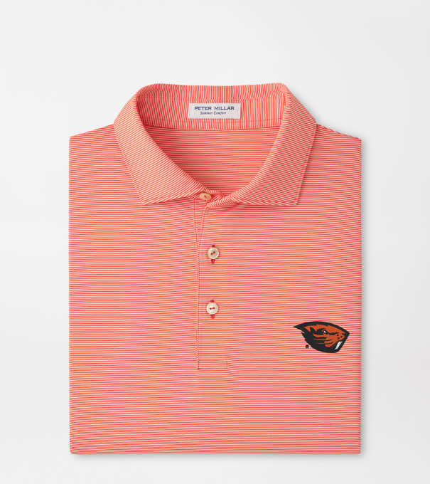 Oregon State Jubilee Stripe Performance Polo in Orange6