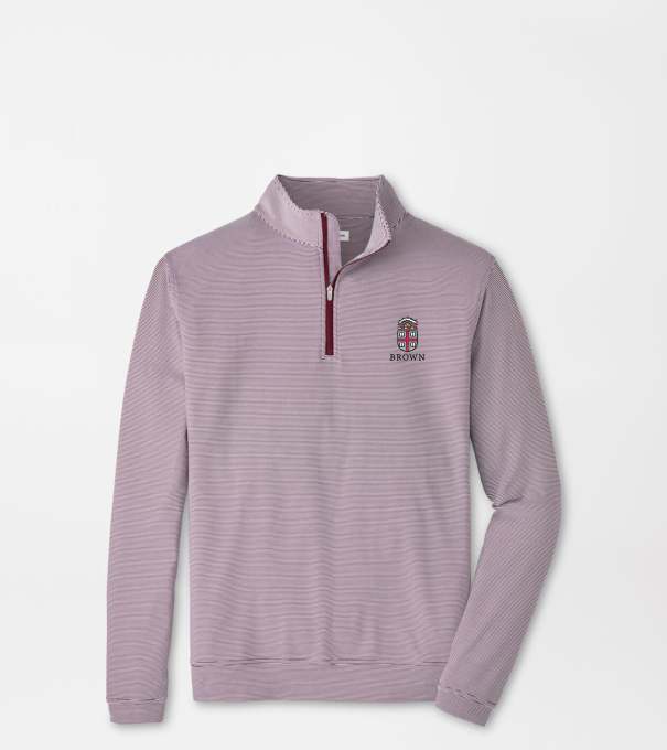 Brown University Perth Sugar Stripe Performance Quarter-Zip in Maroon3/White