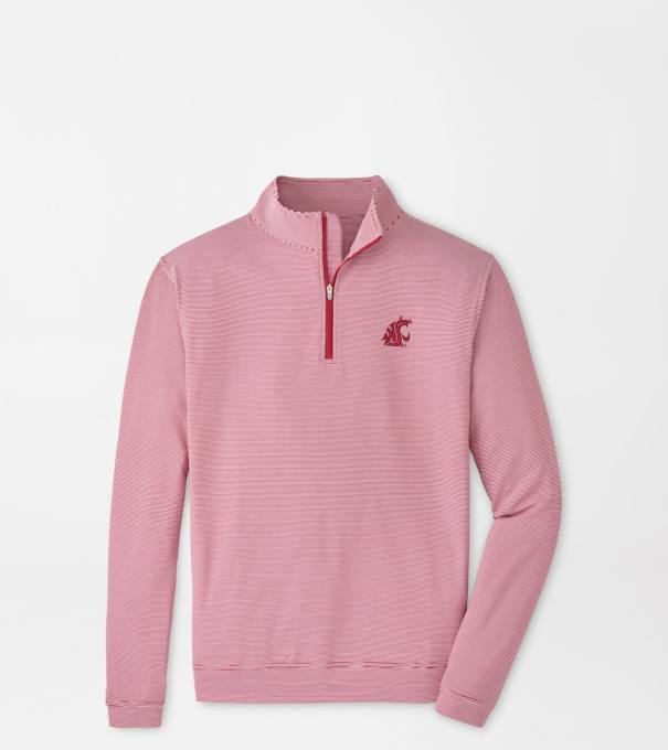 Washington State Perth Sugar Stripe Performance Quarter-Zip in Crimson1/White