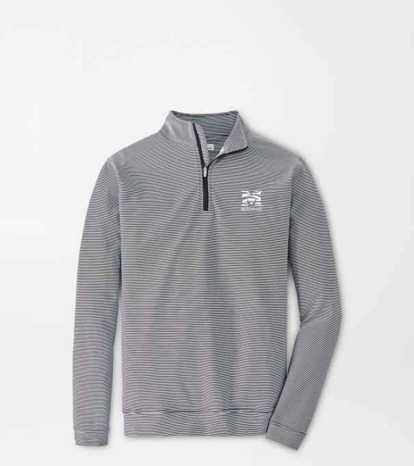 Morehouse College Perth Sugar Stripe Performance Quarter-Zip in Black/White