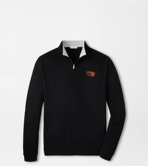 Oregon State Crown Comfort Quarter-Zip Pullover in Black