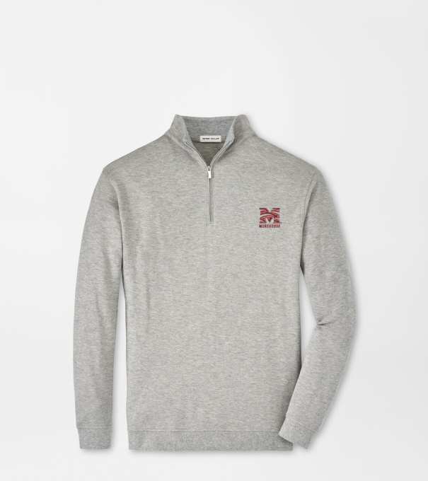 Morehouse College Crown Comfort Quarter-Zip Pullover in Light Grey