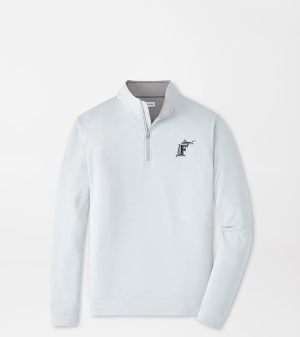Cooperstown Miami Marlins Perth Performance Quarter-Zip in British Grey