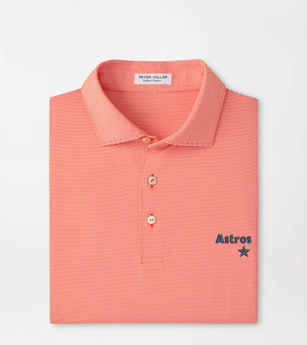 Cooperstown Houston Astros Jubilee Stripe Performance Polo in Orange6