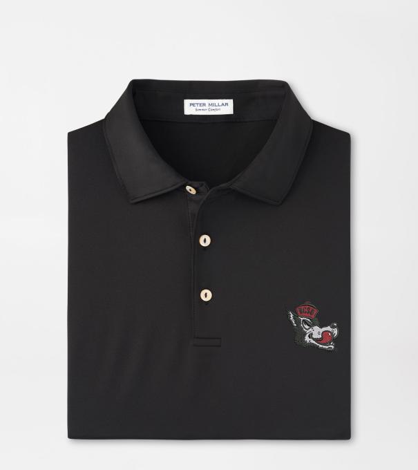 NC State Vault Solid Performance Jersey Polo in Black