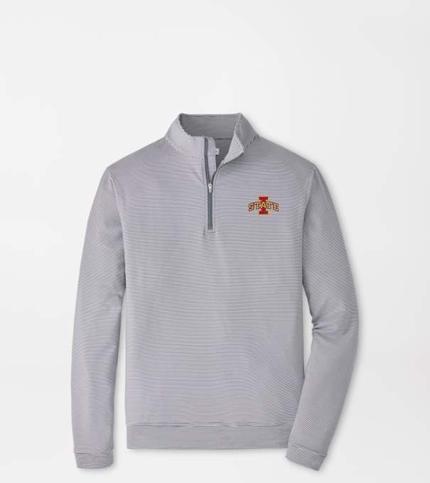 Iowa State Perth Sugar Stripe Performance Quarter-Zip in Iron/White