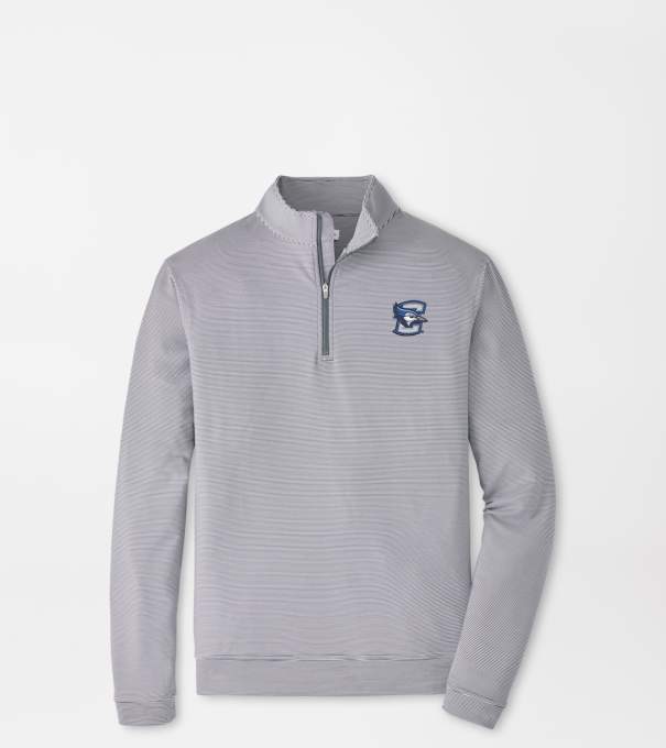 Creighton Perth Sugar Stripe Performance Quarter-Zip in Iron/White