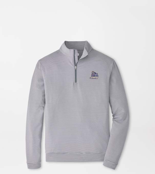 James Madison University Perth Sugar Stripe Performance Quarter-Zip in Iron/White