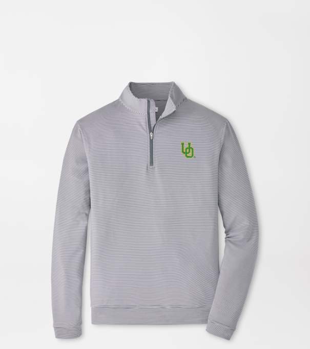 Oregon Vault Perth Mini-Stripe Performance Pullover in Iron/White