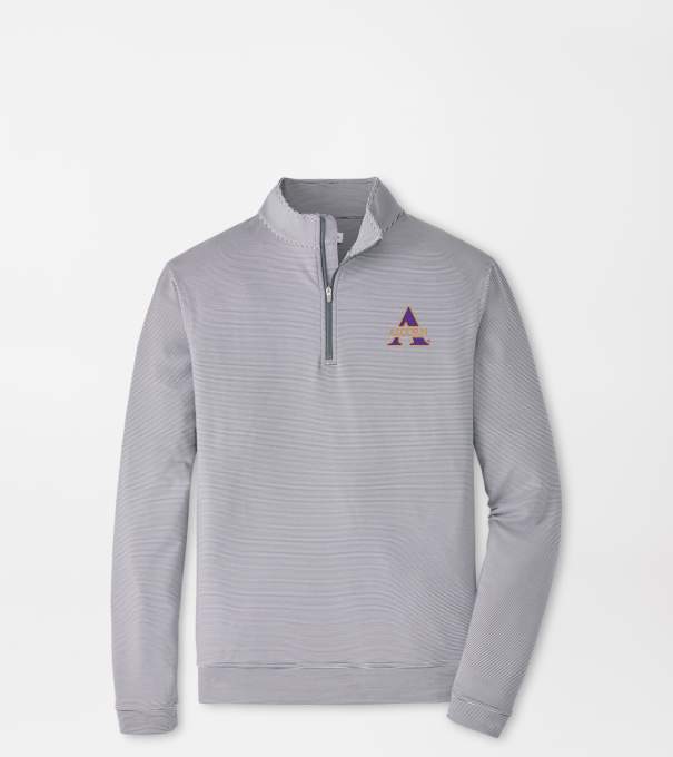 Alcorn State Perth Sugar Stripe Performance Quarter-Zip in Iron/White