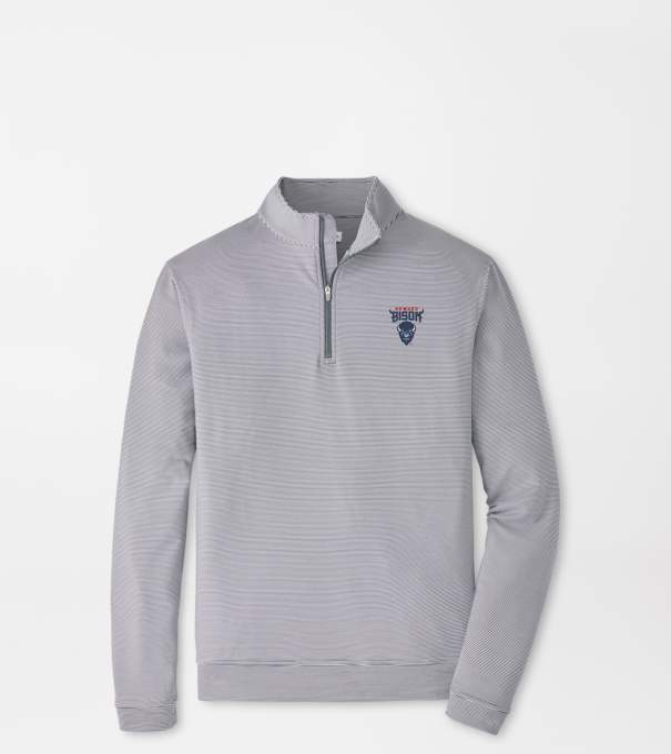 Howard University Perth Sugar Stripe Performance Quarter-Zip in Iron/White