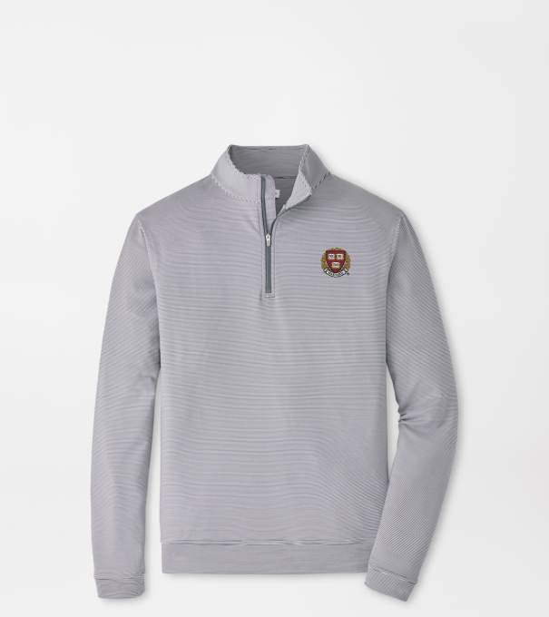 Harvard Perth Sugar Stripe Performance Quarter-Zip in Iron/White