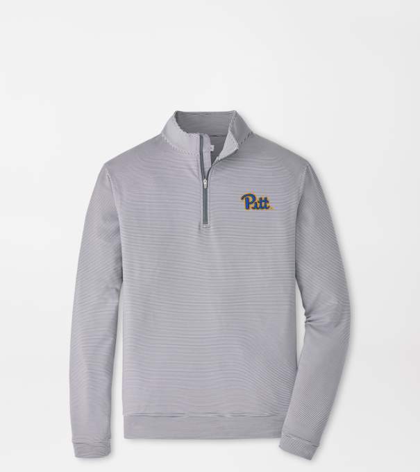 Pittsburgh Perth Sugar Stripe Performance Quarter-Zip in Iron/White