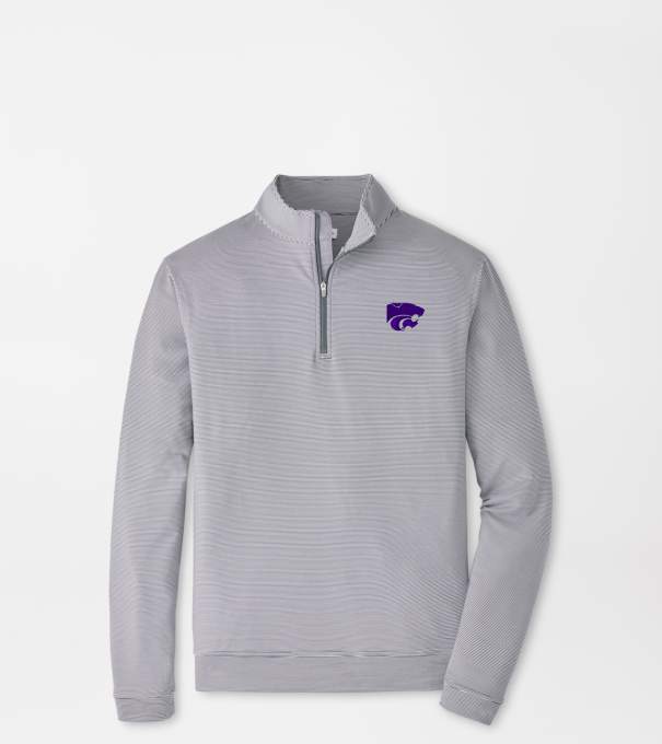 Kansas State Perth Sugar Stripe Performance Quarter-Zip in Iron/White