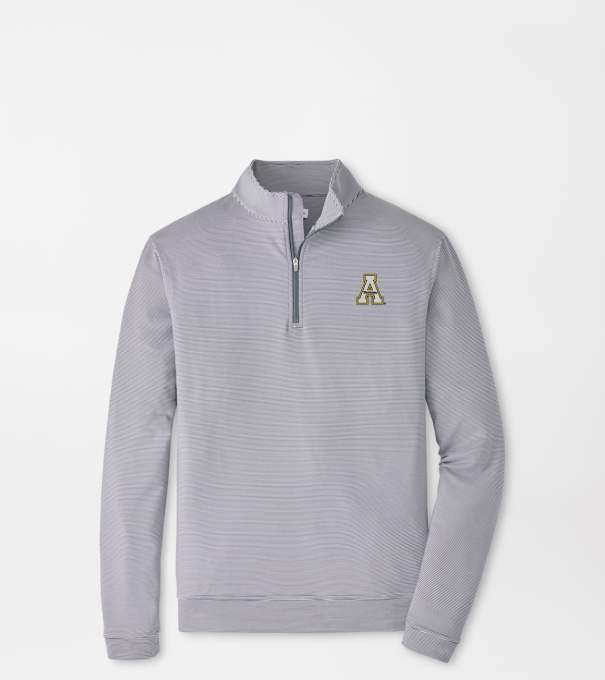 Appalachian State Perth Sugar Stripe Performance Quarter-Zip in Iron/White