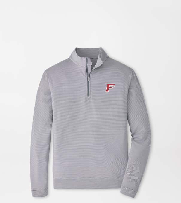 Fairfield Perth Sugar Stripe Performance Quarter-Zip in Iron/White