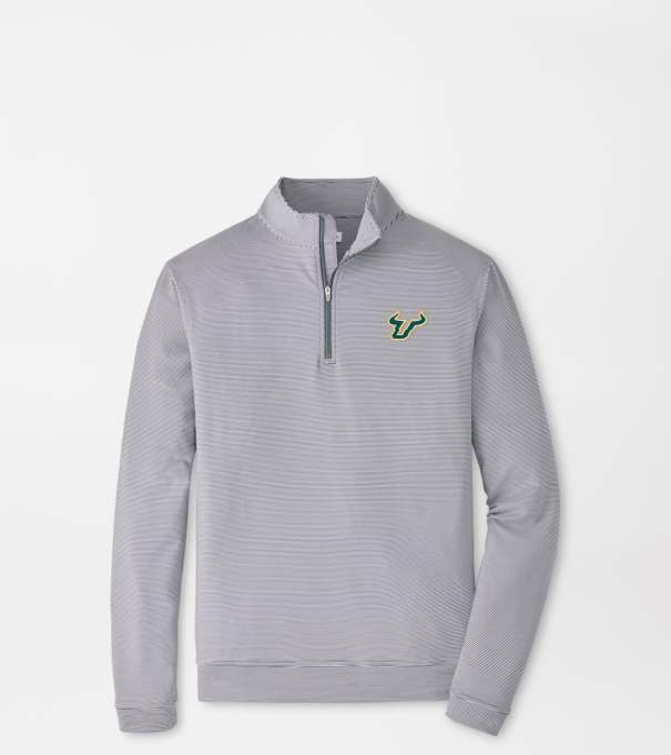 University of South Florida Perth Sugar Stripe Performance Quarter-Zip in Iron/White