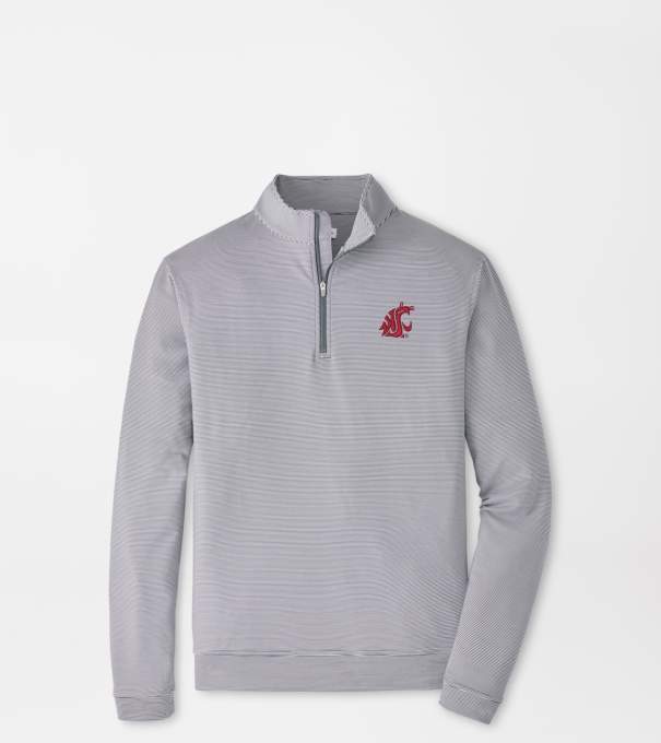 Washington State Perth Sugar Stripe Performance Quarter-Zip in Iron/White