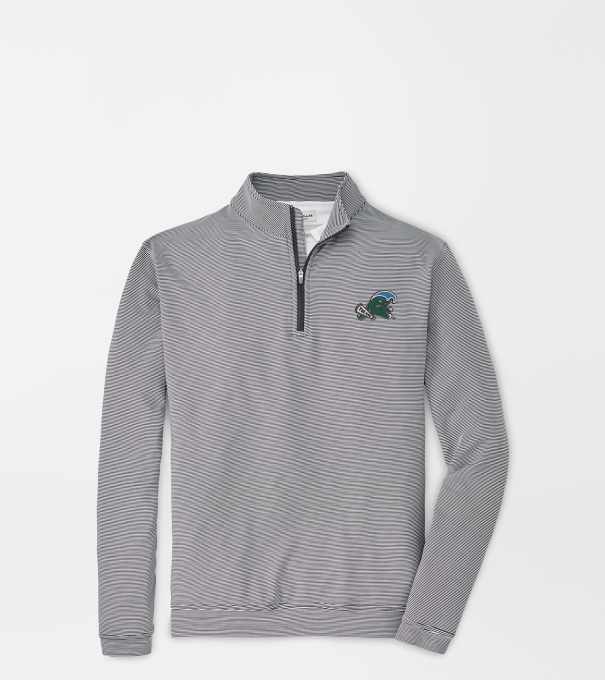 Tulane Green Wave Perth Sugar Stripe Performance Quarter-Zip in Iron/White