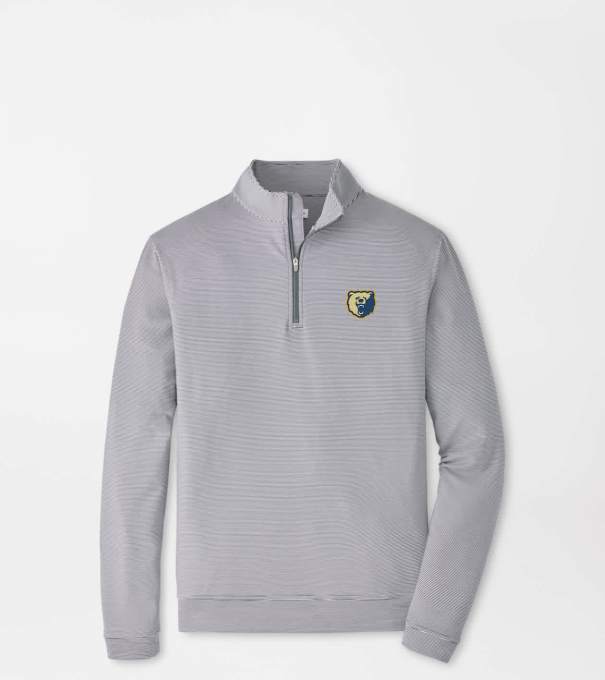Morgan State Perth Sugar Stripe Performance Quarter-Zip in Iron/White