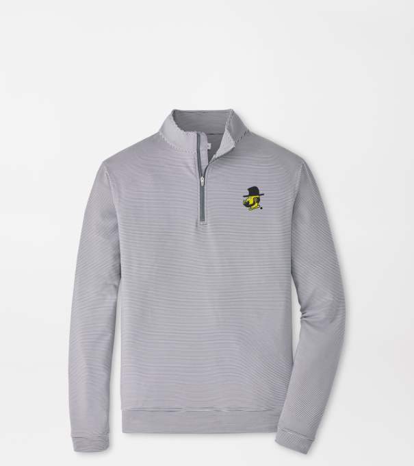 Appalachian State Yosef Perth Sugar Stripe Performance Quarter-Zip in Iron/White