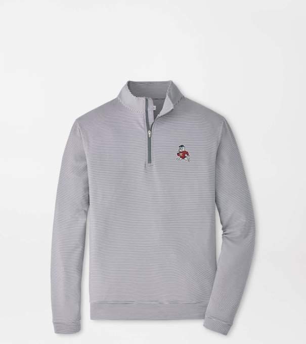 SC State Perth Sugar Stripe Performance Quarter-Zip in Iron/White