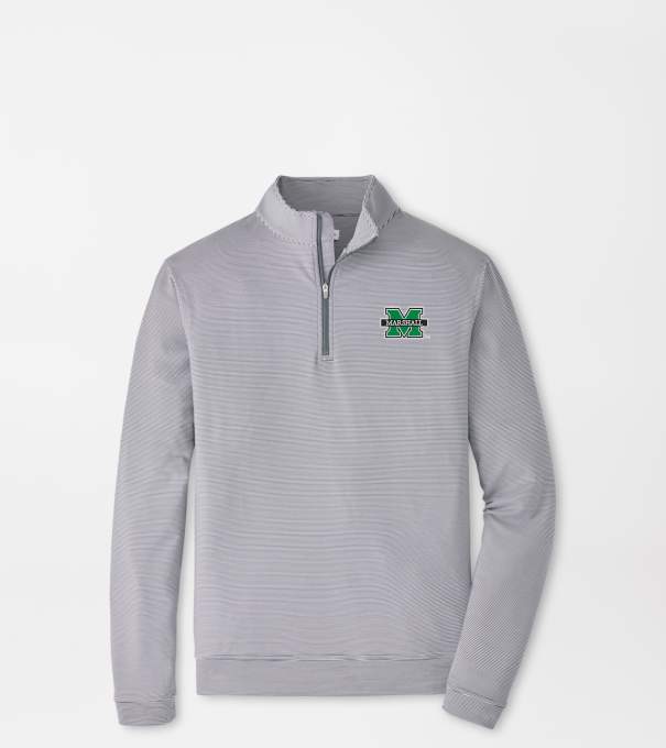 Marshall Perth Sugar Stripe Performance Quarter-Zip in Iron/White
