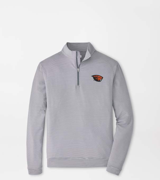 Oregon State Perth Sugar Stripe Performance Quarter-Zip in Iron/White