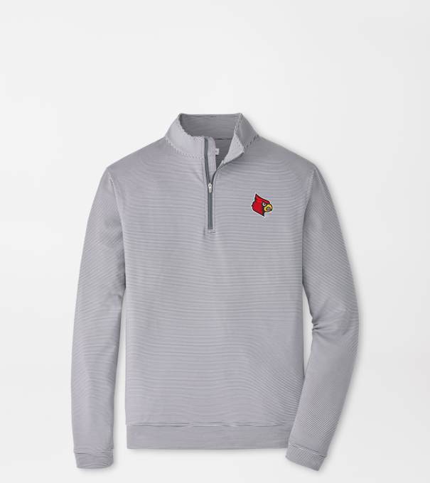 Louisville Perth Sugar Stripe Performance Quarter-Zip in Iron/White