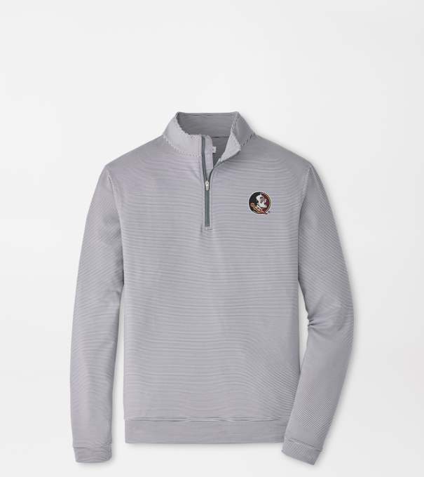 Florida State Seminole Perth Sugar Stripe Performance Quarter-Zip in Iron/White