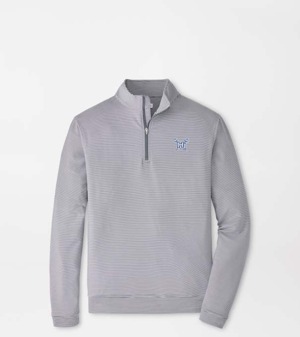 Hampton University Perth Sugar Stripe Performance Quarter-Zip in Iron/White