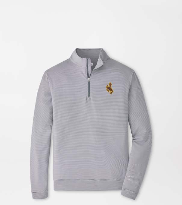 Wyoming Perth Sugar Stripe Performance Quarter-Zip in Iron/White