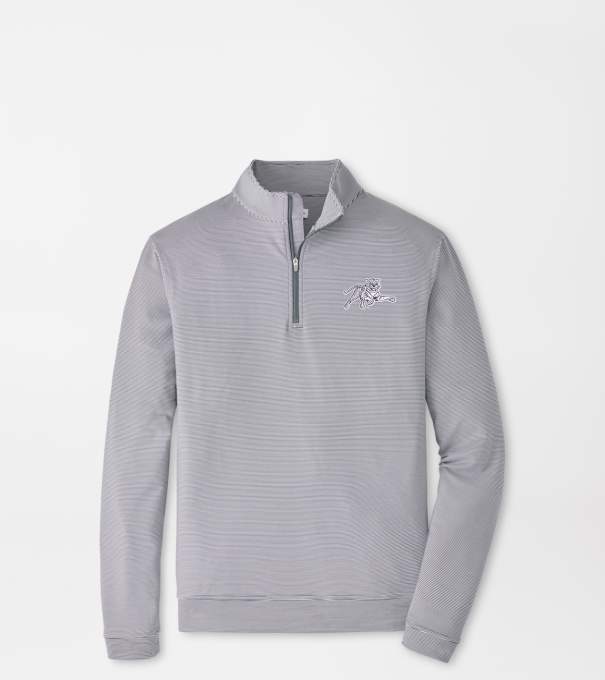 Jackson State Perth Sugar Stripe Performance Quarter-Zip in Iron/White