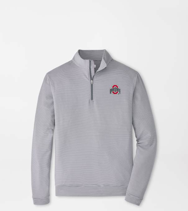The Ohio State Perth Sugar Stripe Performance Quarter-Zip in Iron/White
