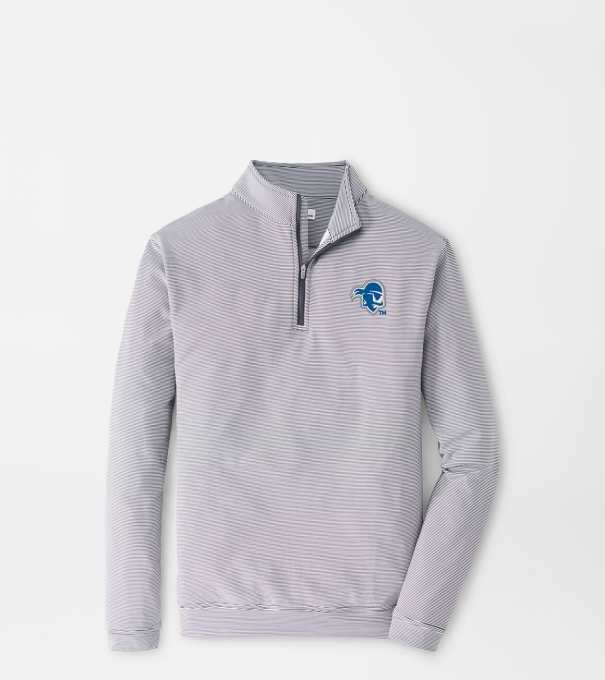Seton Hall Perth Sugar Stripe Performance Quarter-Zip in Iron/White