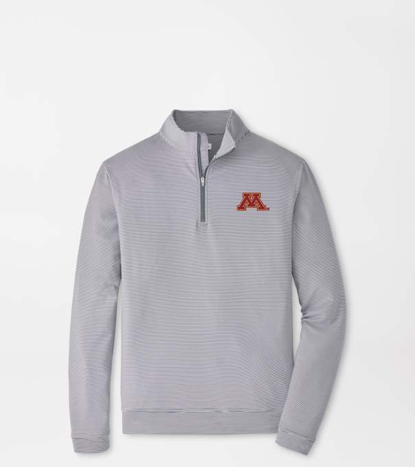 Minnesota Perth Sugar Stripe Performance Quarter-Zip in Iron/White