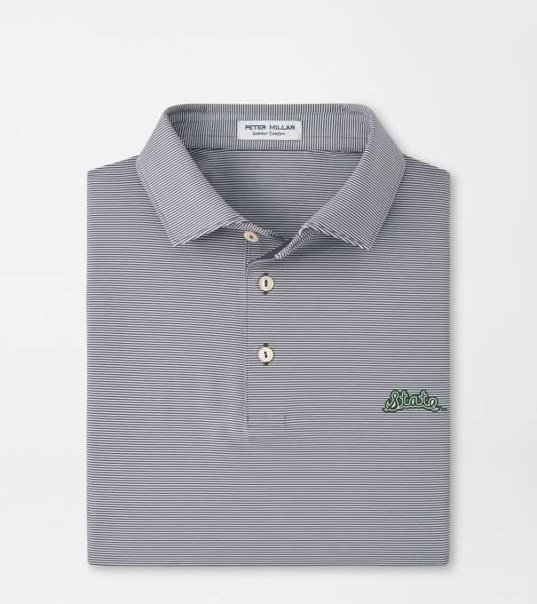 Michigan State Vault Jubilee Stripe Performance Polo in Iron