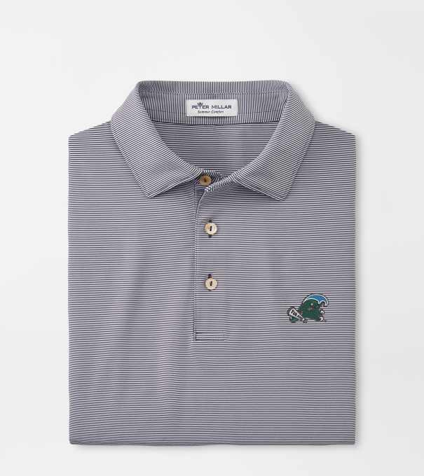 Tulane Green Wave Jubilee Stripe Performance Polo in Iron