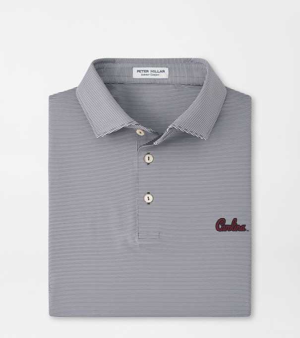 South Carolina Script Jubilee Stripe Performance Polo in Iron