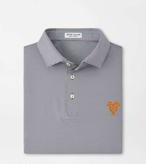 Tennessee Vault Jubilee Stripe Performance Polo in Iron