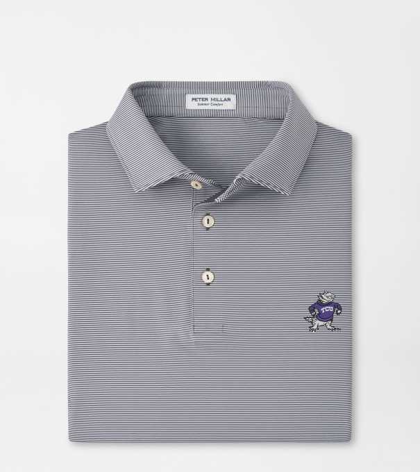 TCU Vault Jubilee Stripe Performance Polo in Iron