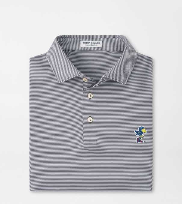 Kansas Vault Jubilee Stripe Performance Polo in Iron